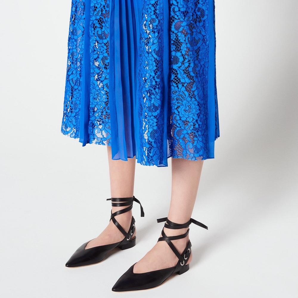 [SOLD] Sandro black lamb leather pointed ballet flats